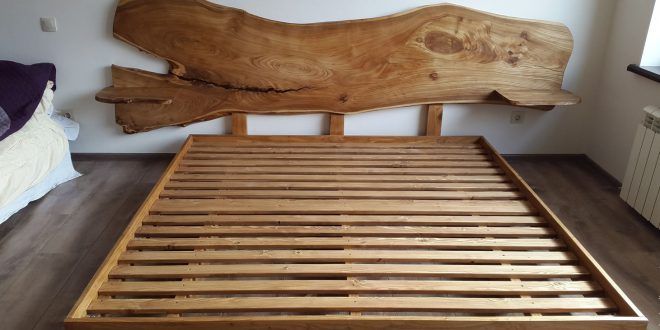 Изготовление двуспальной кровати из дерева.