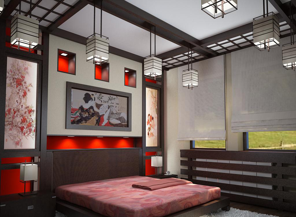 Дизайн спальни в китайском стиле