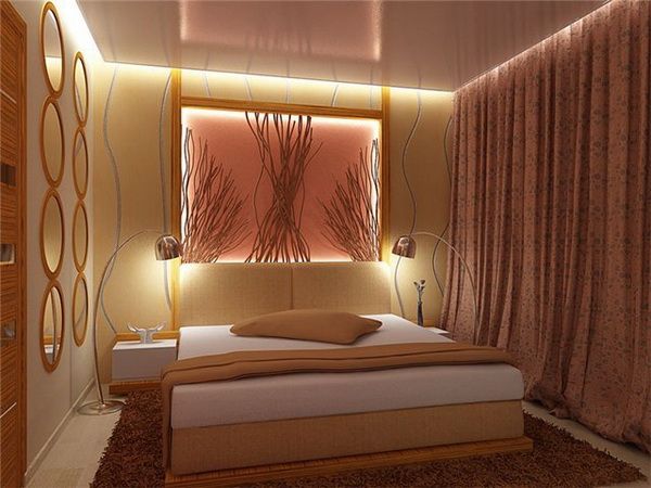 Дизайн спальни без окна