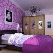 оформление спальни в фиолетовых тонах