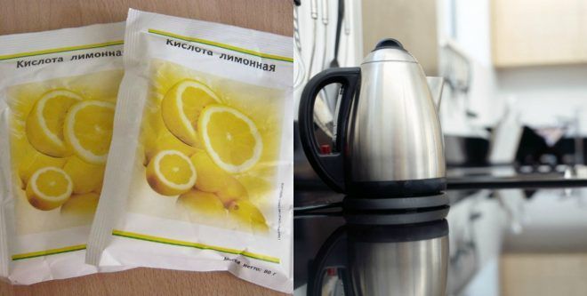 Лимонная кислота от накипи в чайнике.