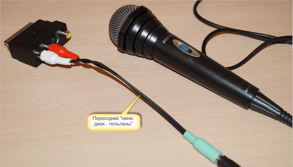 Микрофон с проводом "тюльпан".