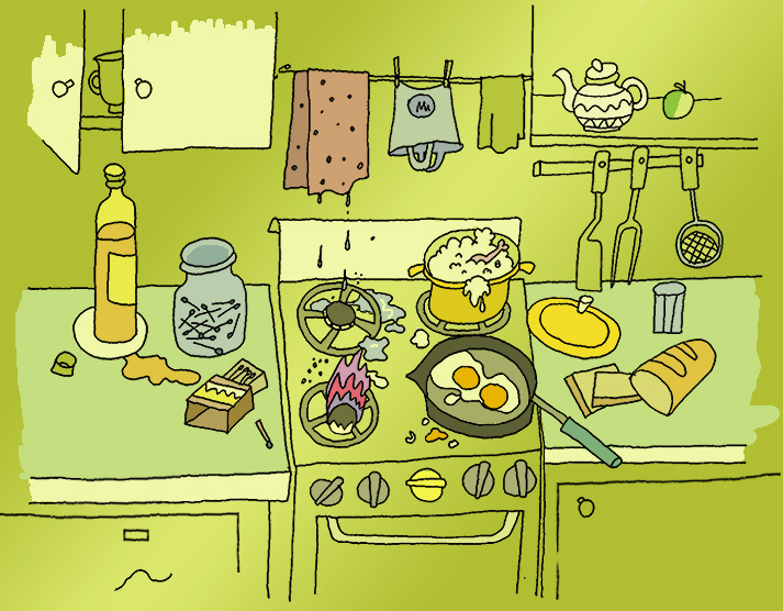 Что можно делать на кухне на английском. Кухня иллюстрация. Опасности на кухне. Кухня рисунок. Безопасность на кухне.