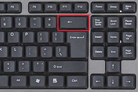 Расположение Backspace на клавиатуре компьютера.