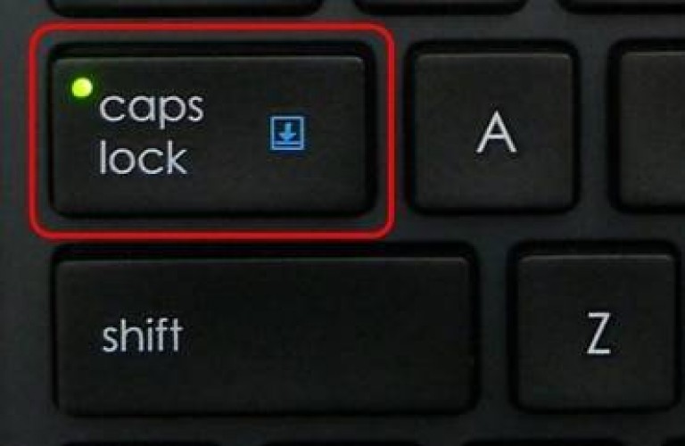 Клавиша Caps Lock на клавиатуре.