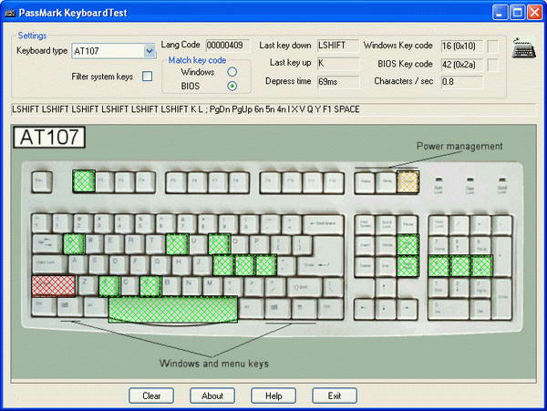 PassMark KeyboardTest