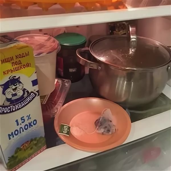 чайные пакетики в холодильнике
