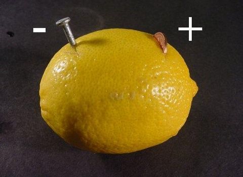 Батарейка из лимона.
