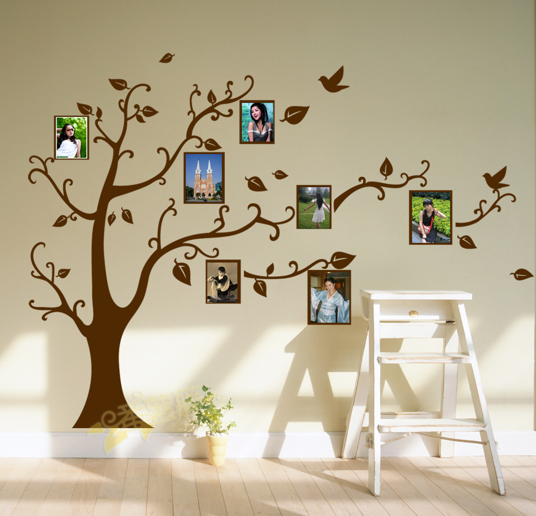 Стена с фотографиями дизайн дерево