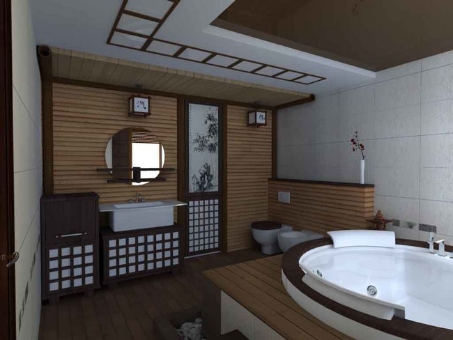 Ванная в японском стиле.