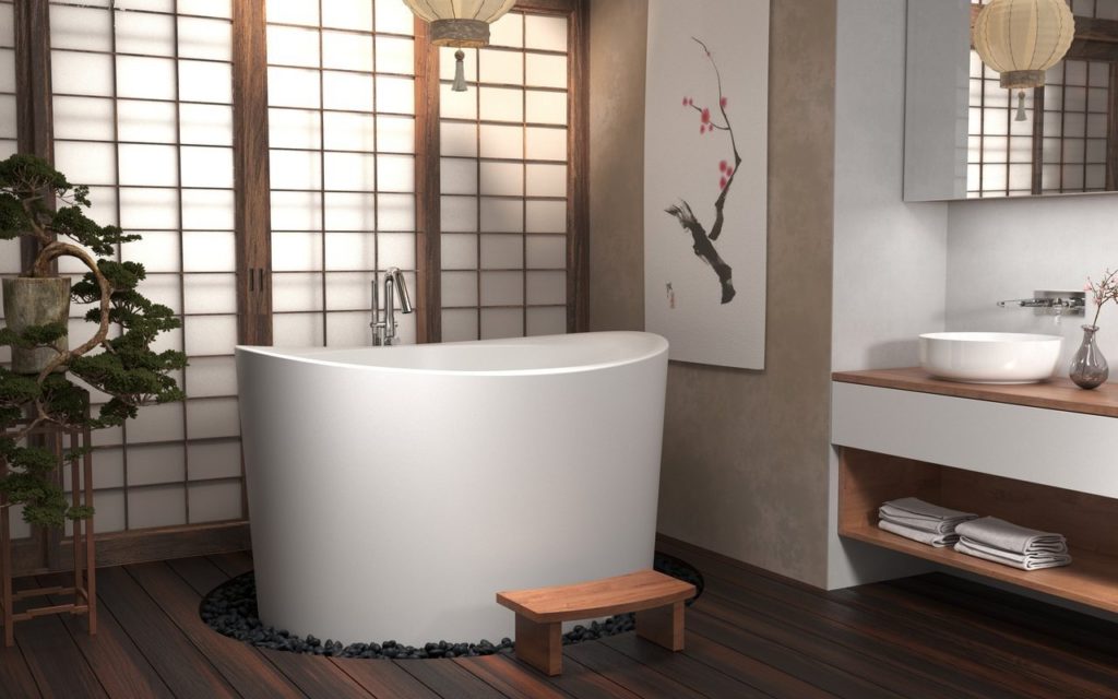 Ванная в японском стиле.
