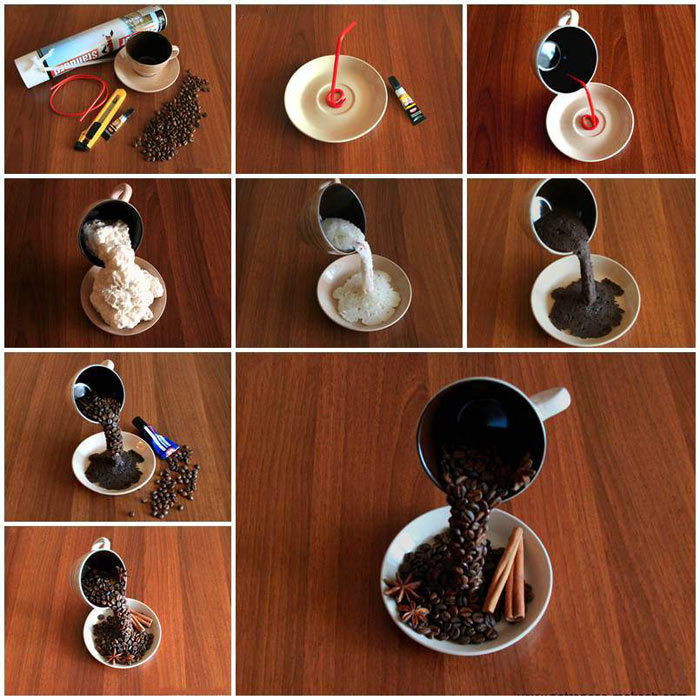 Как сделать декоративную композицию из чашки и блюдца