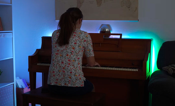 Подсветка пианино светодиодными лентами